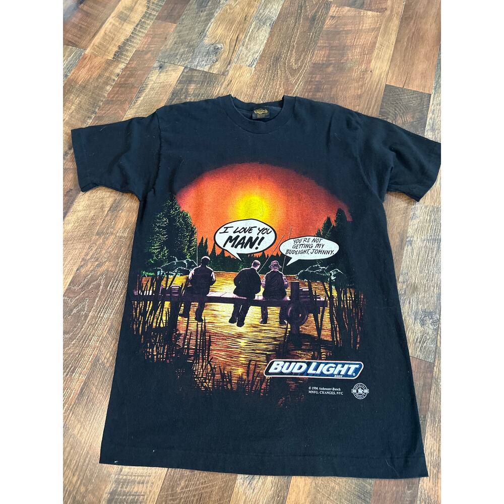 VTG 90s Bud Light Beer I Love You Man T Shirt Single Stitch Double Sided Sz L